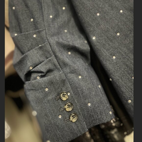 Cinq A Sept- Khloe Le Petit Ditsy Denim Blazer - Picture 3 of 4